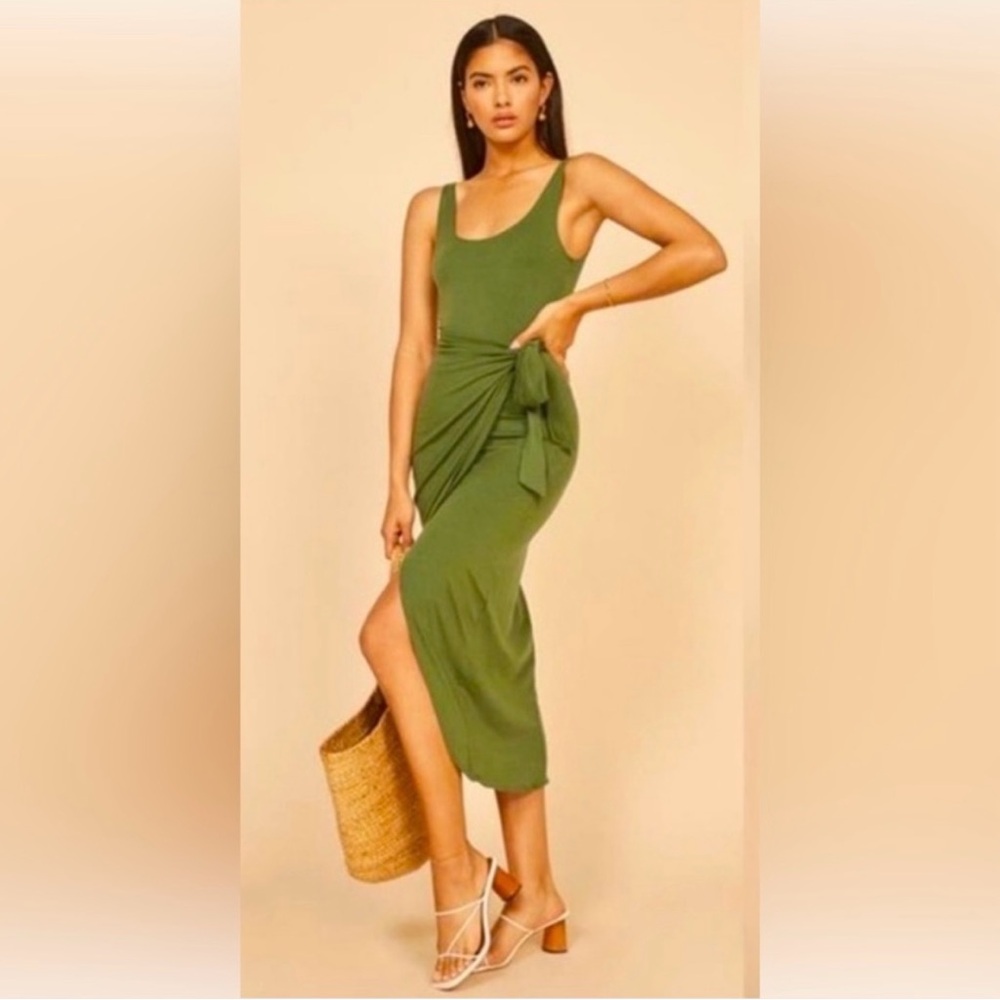 Reformation Kaila Dress Moss Green